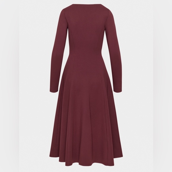 NWT Babaton Leda Ponte Dress in Sumac Burgundy XS - Picture 3 of 11